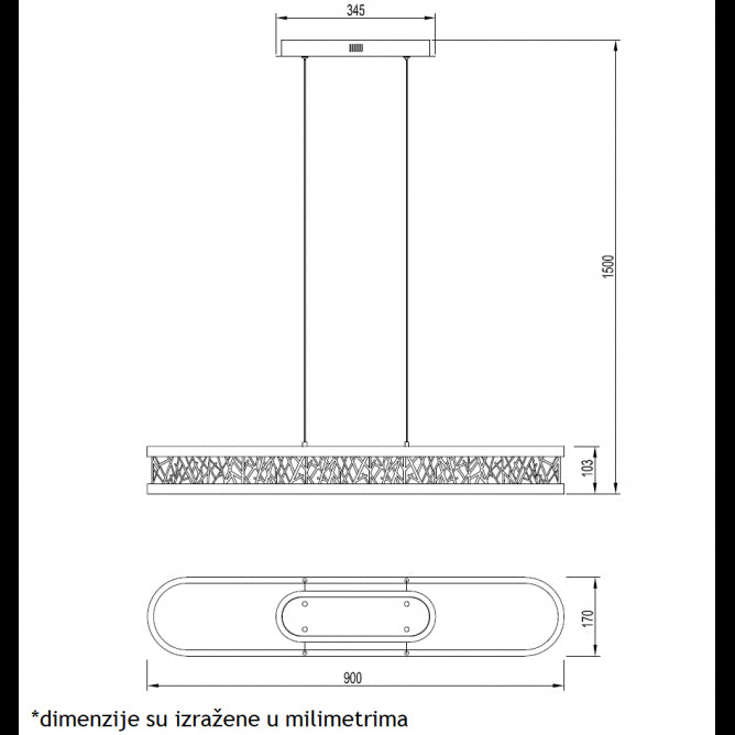 VESTA 491 LUSTER 54W 3000K CRNA/ZLATO