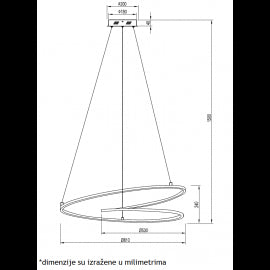 VESTA 495 LUSTER 55W 3000K CRNA