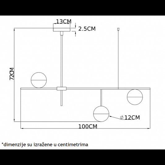 VESTA 511 LUSTER 3*G9 MESING/CRNA