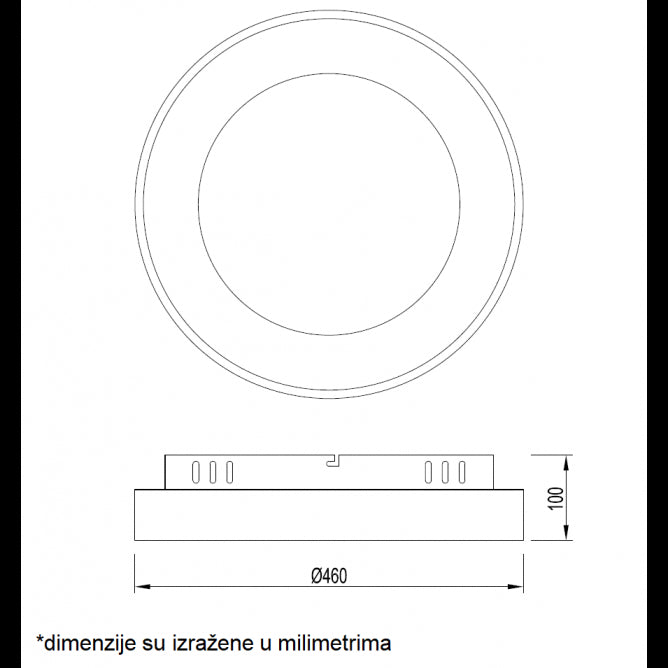 VESTA 527 PLAFONSKA SVETILJKA 29W 3000/4500/6000K TAMNO DRVO (O 460)