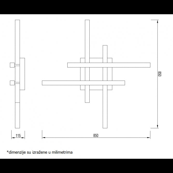 VESTA 530 PLAFONSKA SVETILJKA 40W 3000/4500/6000K TAMNO DRVO/ZLATO