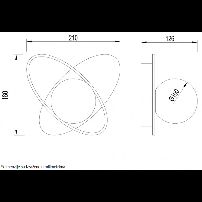 VESTA 533 ZIDNA SVETILJKA 1*G9 TAMNO DRVO/ZLATO