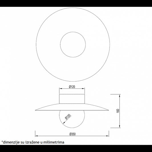 VESTA 535 PLAFONSKA SVETILJKA 8W 3000/4500/6000K TAMNO DRVO/CRNA