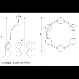 VESTA 537 VISILICA 6*G9 CRNA