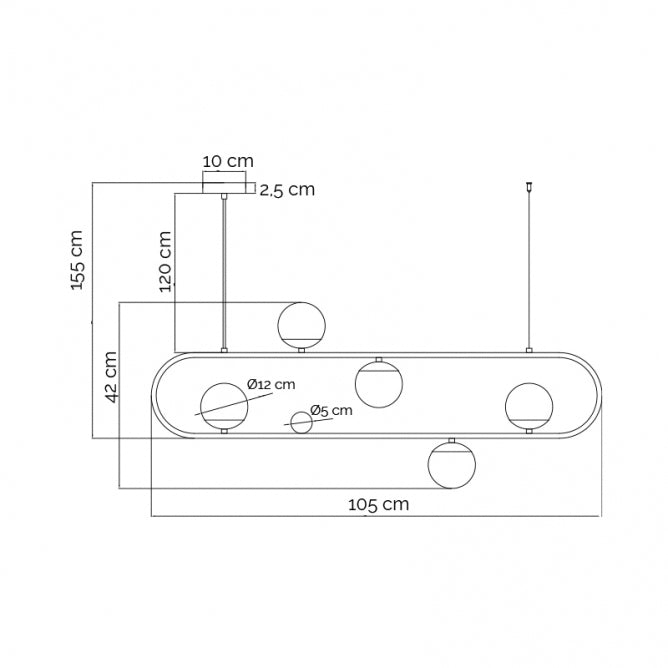 VESTA 554 VISILICA 5*G9 MESING