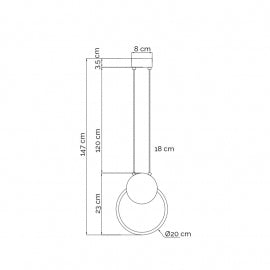 VESTA 562 VISILICA 12W 3000K CRNA/MESING