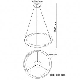 VESTA 586 VISILICA 55W 3000K CRNA