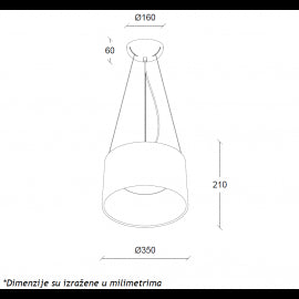 VESTA 632 VISILICA 24W 3000K BELA
