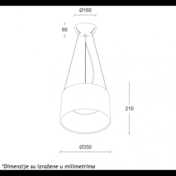 VESTA 632 VISILICA 24W 3000K CRNA