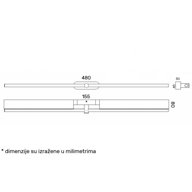 VESTA 654 ZIDNA LAMPA LED 8W 3000K CRNA/ZLATO