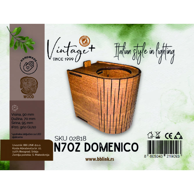 VINTAGE DOMENICO N70Z ZIDNA LAMPA 1*GU10 (70x95x90 mm) - SKU02818