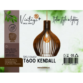 VINTAGE KENDALL T600 VISILICA 1*E27 (O 600 mm, h-780 mm) - SKU01402
