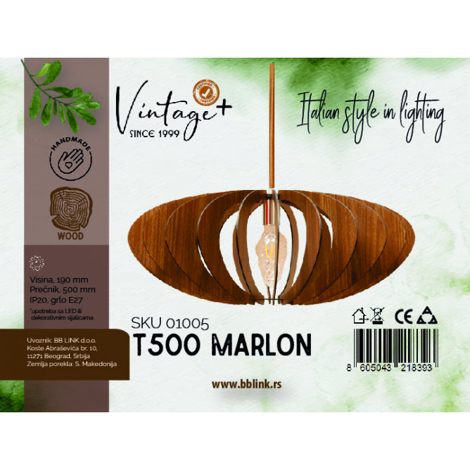 VINTAGE MARLON T500 VISILICA 1*E27 (O 500 mm, h-190 mm) - SKU01005