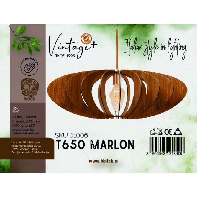 VINTAGE MARLON T650 VISILICA 1*E27 (O 650 mm, h-260 mm) - SKU01006