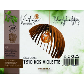 VINTAGE VIOLETTE T510 KOS VISILICA 1*E27 (O 510 mm, h-400 mm) - SKU01214