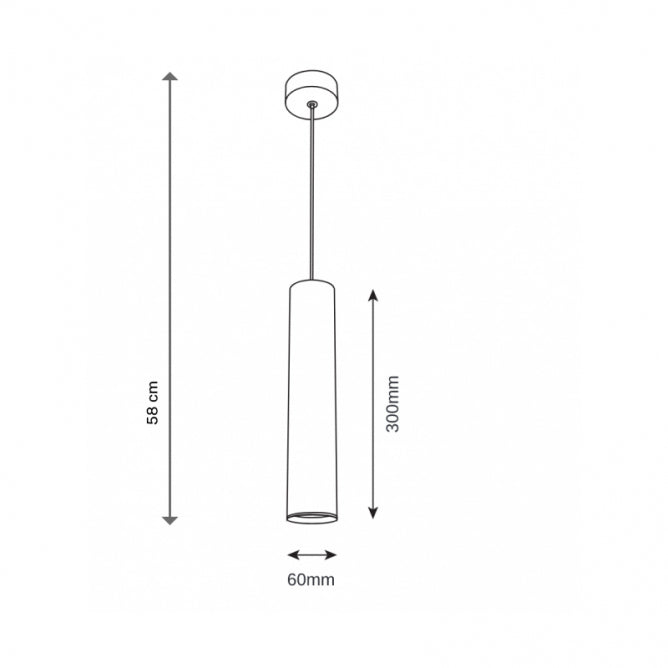 VISILICA JM-17432 1*GU10 CRNA (300mm)