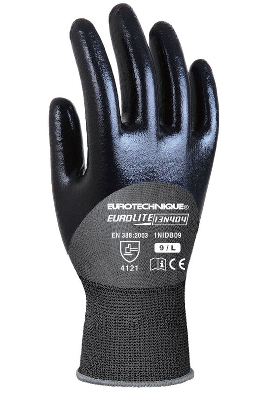 Rukavica poliester siva sa crnim nitrilnim premazom vel.10