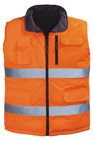 Signalizirajući Hi-Viz dvostrani prsluk HI-WAY narandžasto/sivi