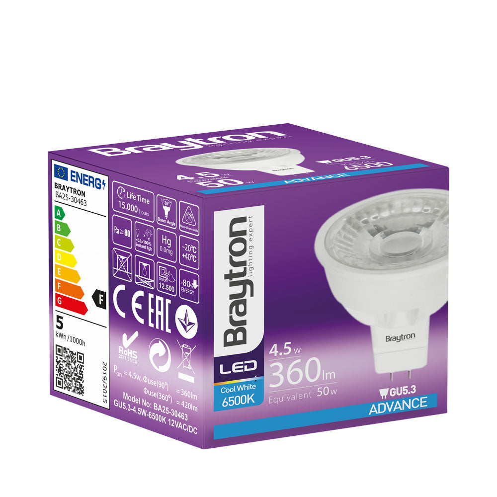 BRY-ADVANCE-4,5W-GU5.3-38D-12VDC-6500K-LED SIJALICA