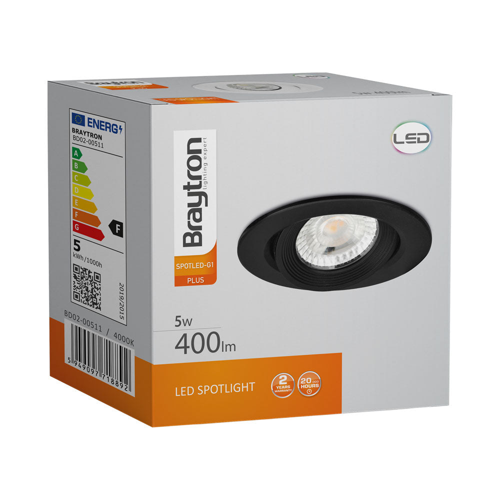 BRY- G1-5W-OKRUGLA-CRNA-3000K-LED SPOT SVETILJKA