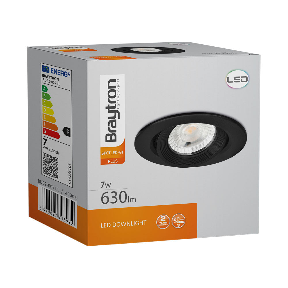 BRY- G1-7W-OKRUGLA-CRNA-3000K-SPOT SVETILJKA