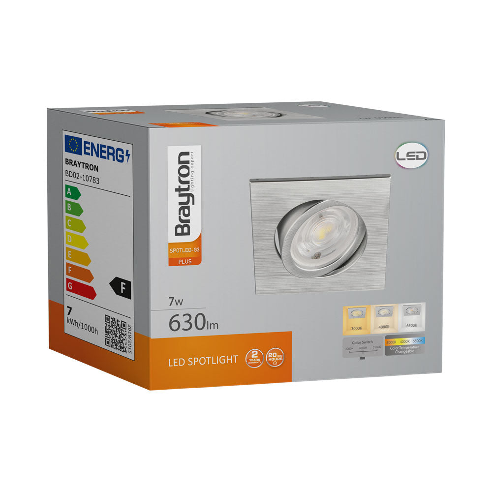 BRY- G3-7W-SQR-SIVA-3U1-LED SPOT SVETILJKA