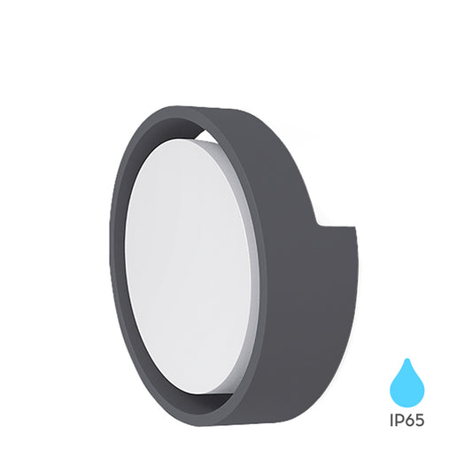 BRY-D-OKRUGLA-SIVA-12W-3000K-IP65-ZIDNA BAŠTENSKA SVETILJKA