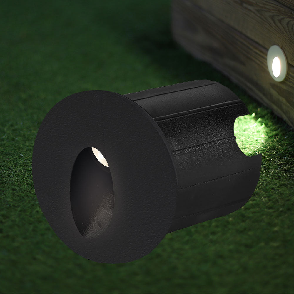 BRY-A-OKRUGLA-CRNA-2W-3000K-IP65-ZIDNA BAŠTENSKA SVETILJKA