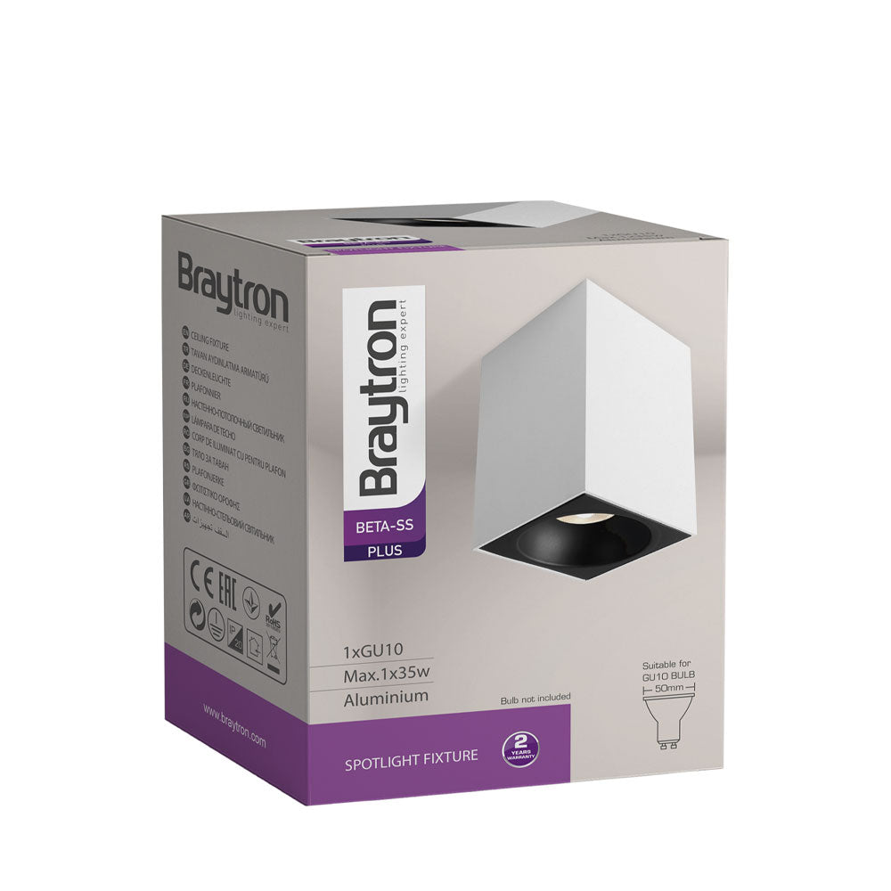 BRY-BETA-8010-KVADRATNA-BELA-GU10-ROZETNA-PLAFONSKA SPOT SVETILJKA