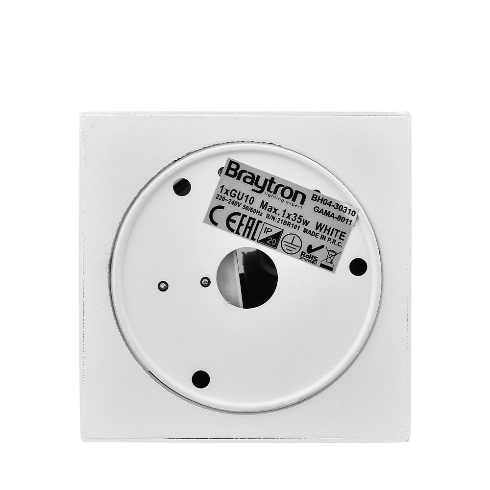 BRY-GAMA-8011-KVADRATNA-BELA-GU10-ROZETNA-PLAFONSKA SPOT SVETILJKA