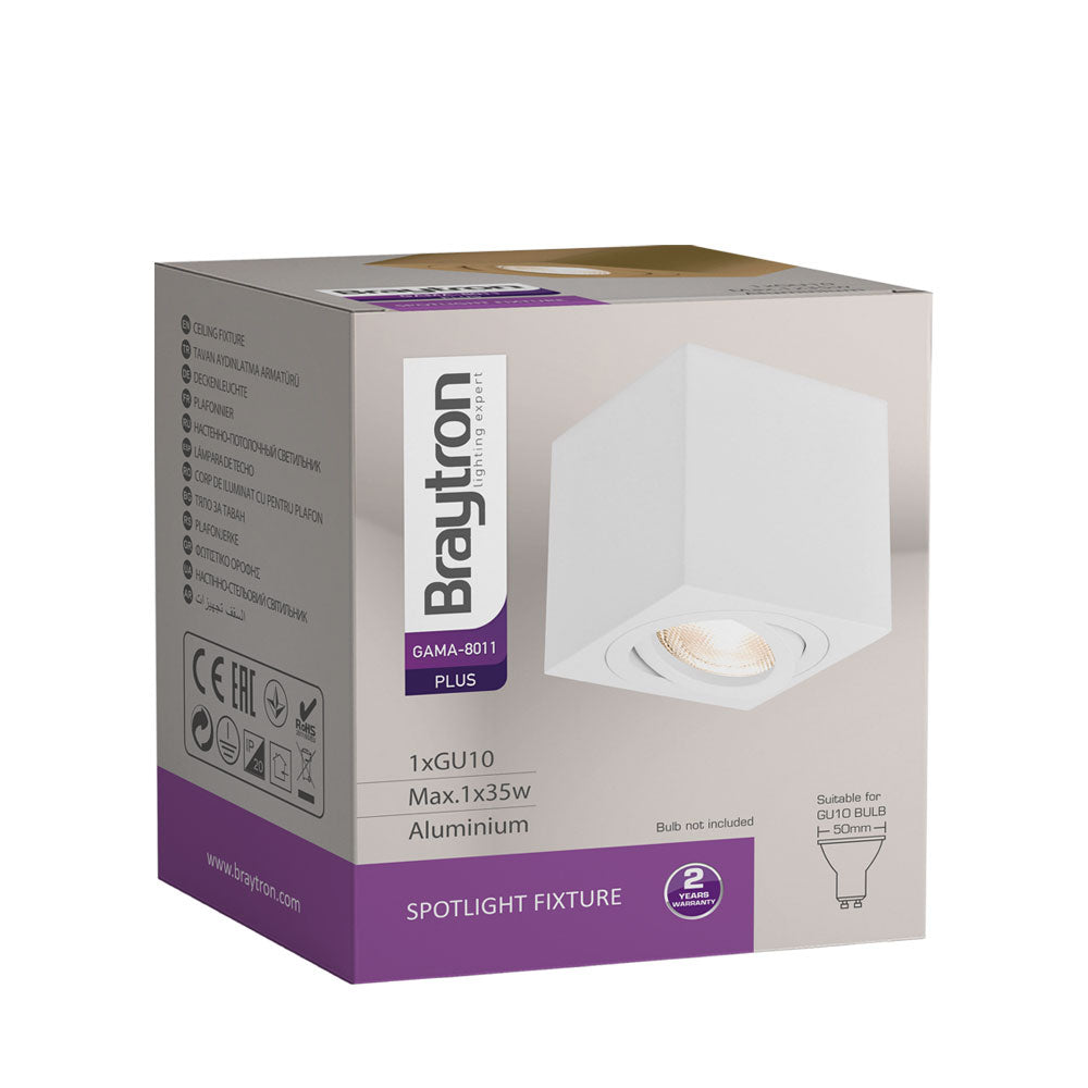 BRY-GAMA-8011-KVADRATNA-BELA-GU10-ROZETNA-PLAFONSKA SPOT SVETILJKA