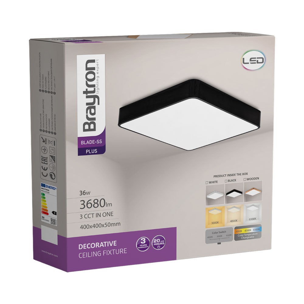 BRY-BLADE-SS-KVADRATNA-CRNA-36W-3U1-LED PLAFONJERA