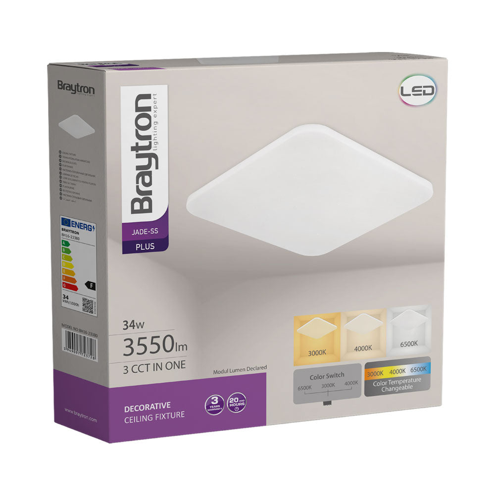 BRY-JADE-SSA-KVADRATNA-34W-3U1-LED PLAFONJERA