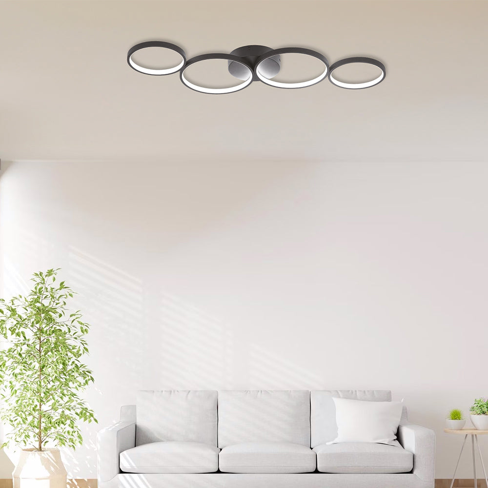 BRY-NELA-SR1-RND-CRNA-60W-SA DALJINSKIM-IP20-LED PLAFONJERA