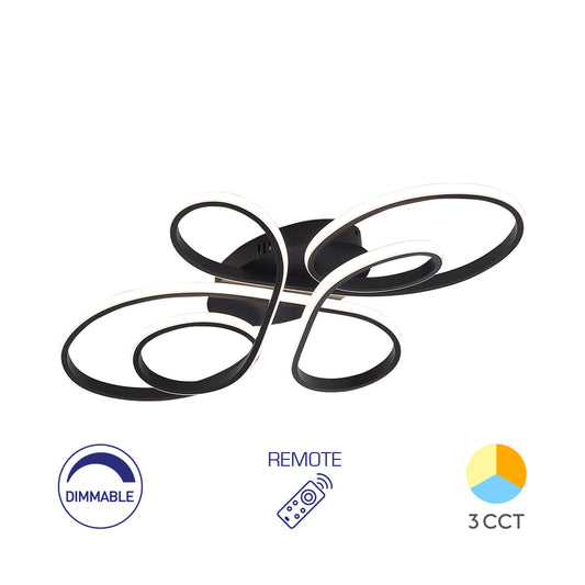 BRY-NELA-SR2-RND-CRNA-65W-SA DALJINSKIM-IP20-LED PLAFONJERA