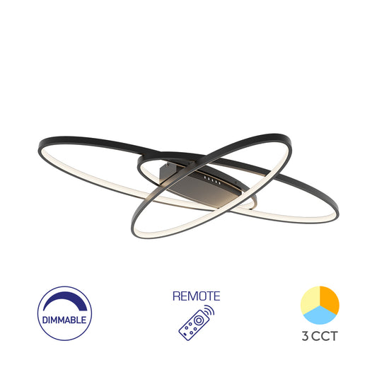 BRY-NELA-SR2-RND-CRNA-72W-SA DALJINSKIM-IP20-LED PLAFONJERA