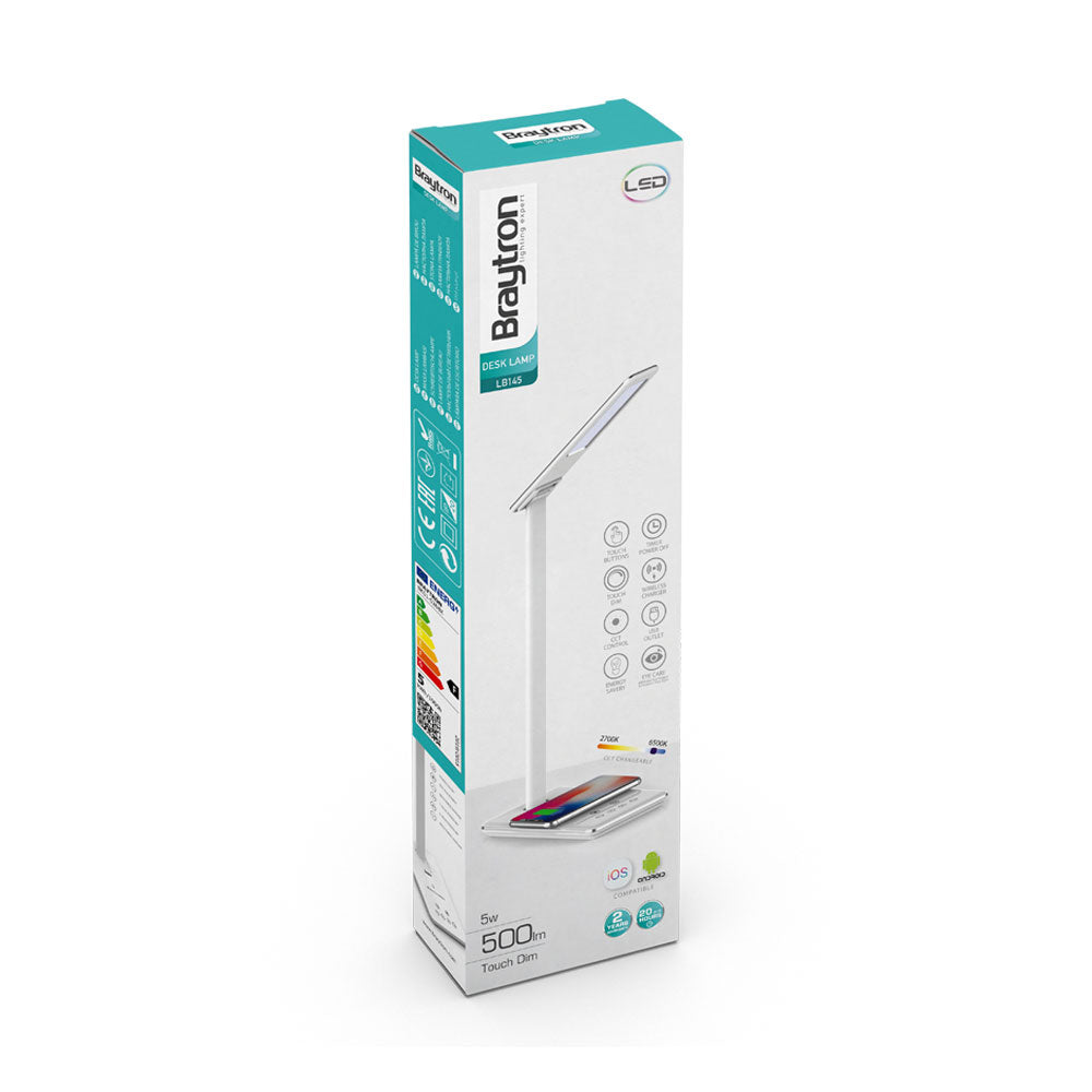 BRY-LB145-5W-BELA-DIMABILNA-STONA LAMPA + WIRELESS PUNJENJE