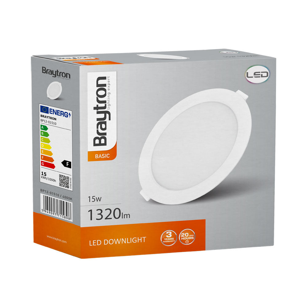 BRY-BASIC-15W-6INC-BELA-4000K-LED SPOT SVETILJKA-DAUNLAJTER