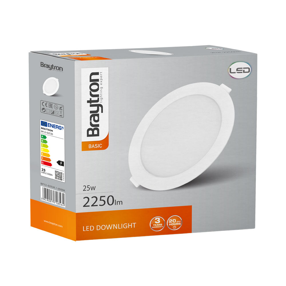 BRY-BASIC-25W-8INC-BELA-6500K-LED SPOT SVETILJKA-DAUNLAJTER