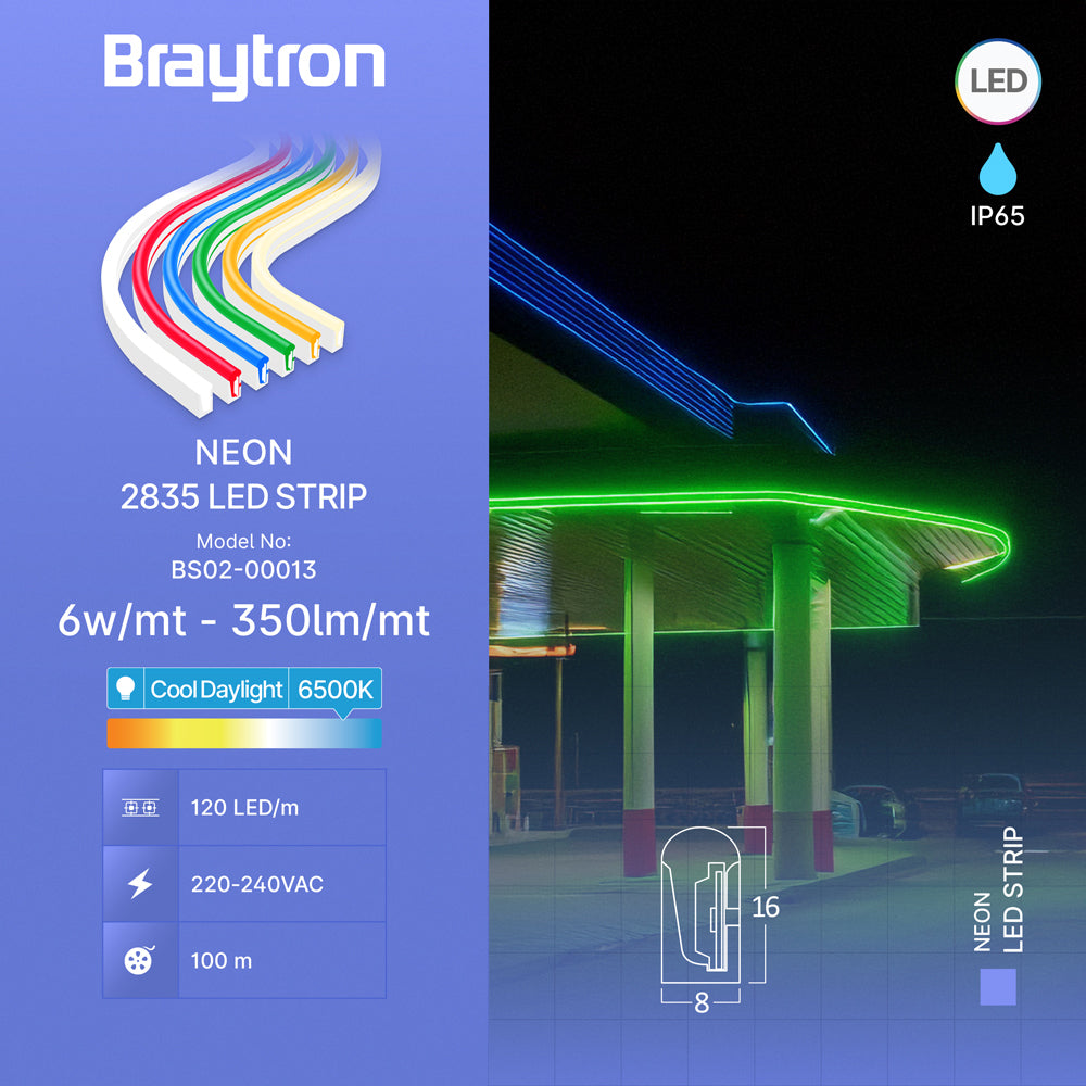 BRY-NEON-8x16-220V-6500K-NEON LED TRAKA