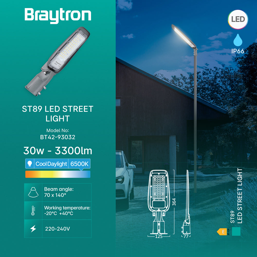 BRY-ST89-30W-SIVA-6500K-IP66-LED ULICNA SVETILJKA