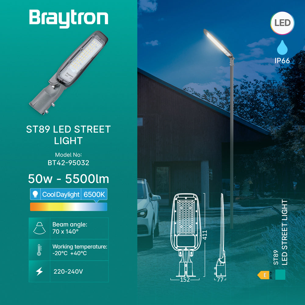 BRY-ST89-50W-SIVA-6500K-IP66-LED ULICNA SVETILJKA