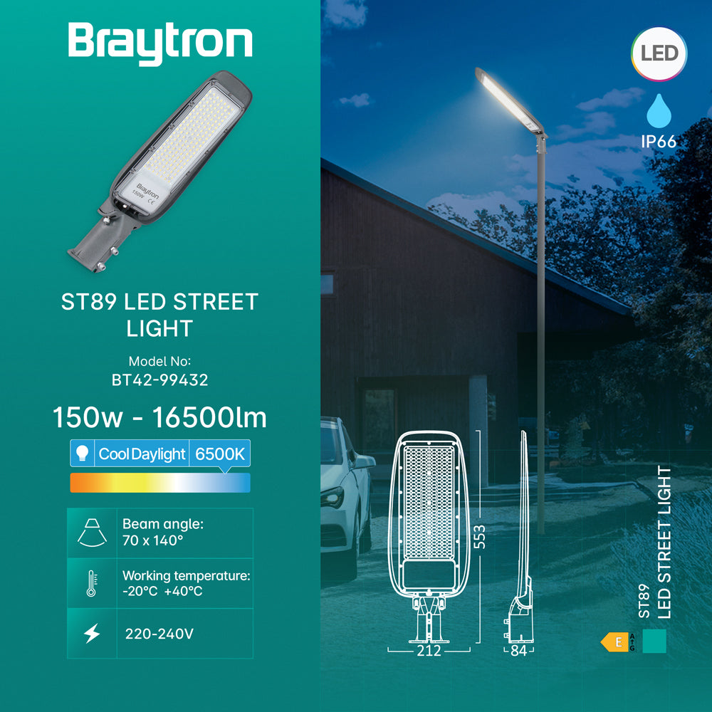 BRY-ST89-150W-SIVA-6500K-IP66-LED ULICNA SVETILJKA