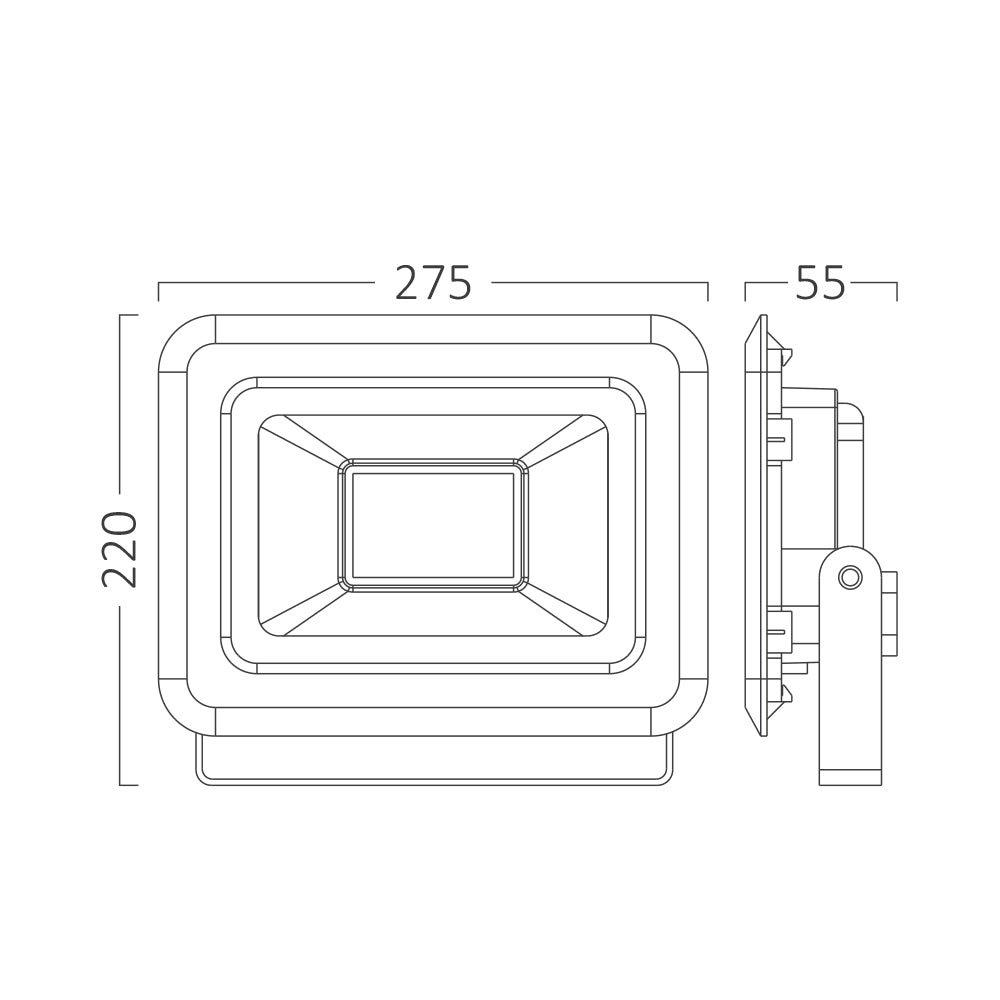 BRY-FLOOD-SF-100W-BLC-3000K-IP65-LED REFLEKTOR