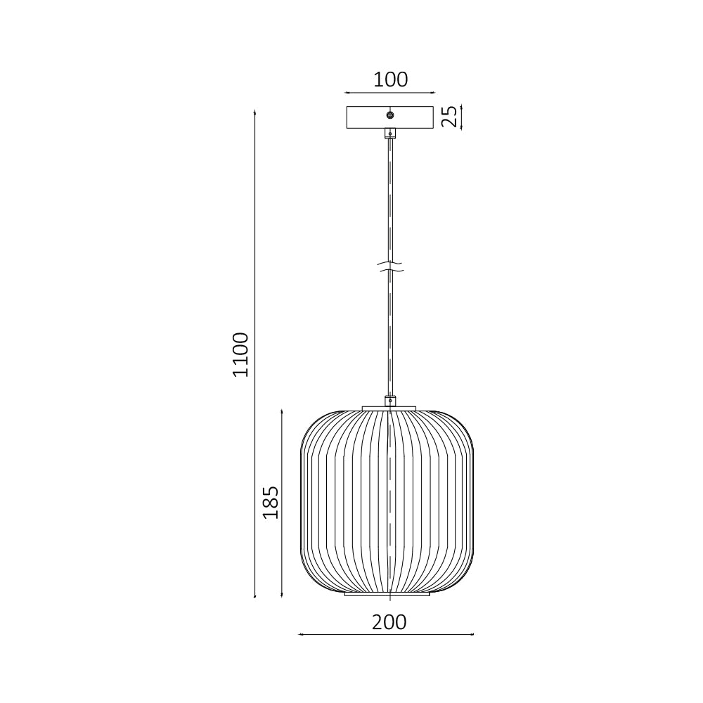 BRY-S009R-1H-1xE27-OPL-CRNA-DEKORATIVNA VISILICA