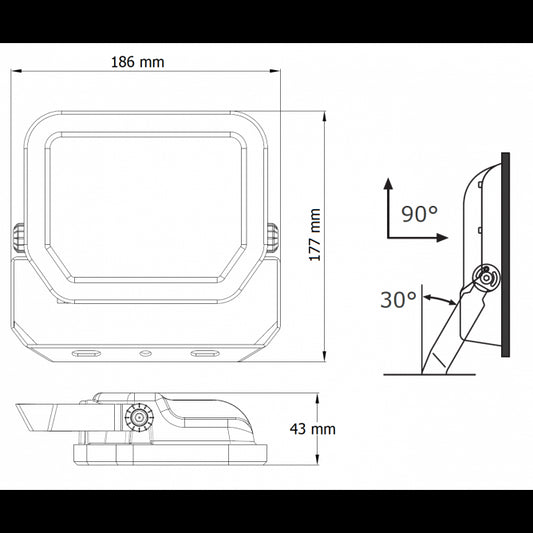 DAWN LED REFLEKTOR BR-FL30W-02 6500K 3300lm 100°  IP65