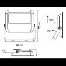 DAWN LED REFLEKTOR BR-FL50W-02 6500K 5500lm 100°  IP65