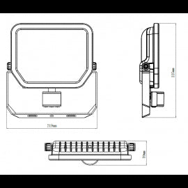 DAWN LED REFLEKTOR SENZOR BR-FL50W-02 PIR 4000K 5500lm 100°  IP65