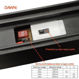 DAWN LED SVETILJKA LL40150 40/50/60W CCT BELA 1,5 met