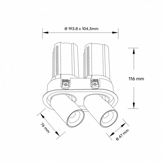 DAWN LED SVETILJKA TTV324 24W 3000K DIM BELA